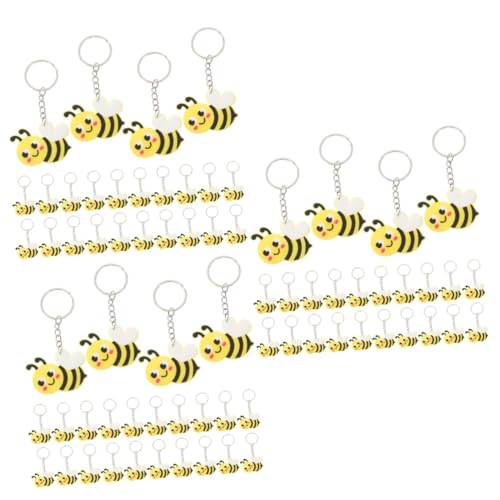 WESIEVYA 72 Stk Biene Schlüsselanhänger Tasche Bienen-mottoparty Bienen-anhänger Honig Aufkleber Frühling Schlüsselanhänger Rucksack Schlüsselanhänger Bienen Als Schlüsselanhänger Kette Pvc von WESIEVYA