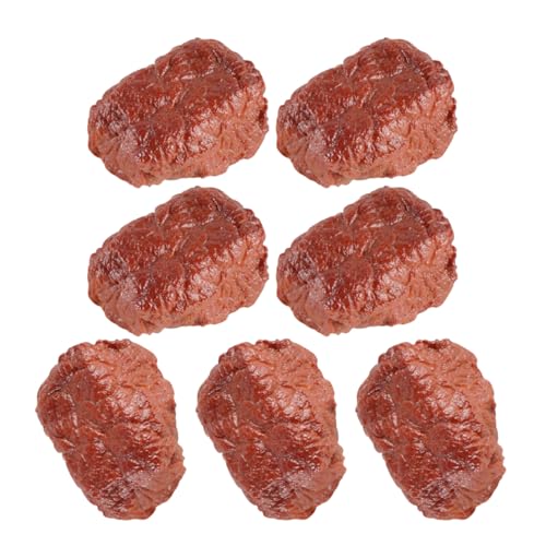 WESIEVYA 7St Simulationsrindfleischmodell künstliches Roastbeef Hot-Dog-Partydekorationen Essen küchendekoration küchen Dekoration Kunststoff-Fleisch gefälschte Fleischdekoration PVC Brown von WESIEVYA