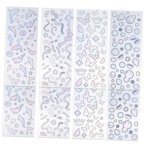 WESIEVYA 8 Blätter PVC-Aufkleber Geschenkaufkleber Handkontoaufkleber DIY Bastelaufkleber Sammelalbum Scrapbooking Sticker Scrapbook Stickers DIY-Aufkleber Scrapbook dekorativer Aufkleber von WESIEVYA