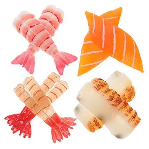 WESIEVYA 8Pcs Simulierte Sashimi -Tischdekorationen Künstliche Lachsmodelle Simuliertes Lachsdekor Kleine Lachs Shop Lachsdekoration Lachs Lebensmittelmodelle Gefälschte Lachsscheiben PVC Lachs von WESIEVYA