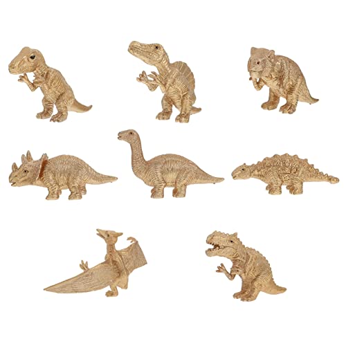 WESIEVYA 8St Goldener Dinosaurier-Anzug Dinosaurier-Ornamente Desktop-Spielzeug Lernspielzeug saurier Spielzeug Dinosaur Toys dekorative Dinosaurier-Spielzeuge realistische Dinosaurier PVC von WESIEVYA