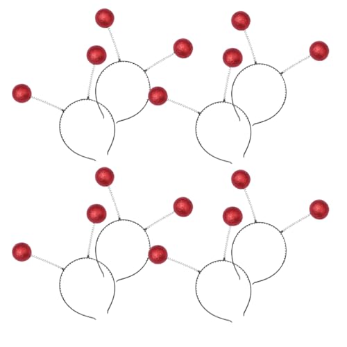 WESIEVYA 8St Stirnband aus Schaumkugel Weltraum-Stirnband Alien-Ohren-Stirnband außerirdisches Haarband Alien-Party-Zubehör Haarbänder mit Schaumstoffkugeln Partygeschenke Haarreifen rot von WESIEVYA