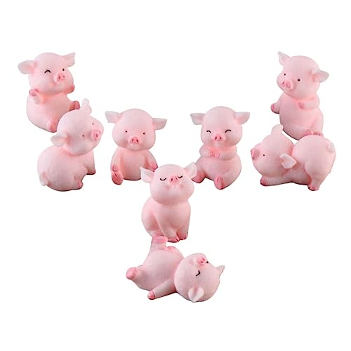 WESIEVYA 8st Saftige Bonsai-verzierung Mini-Spielzeug Mini- -Figur Bonsai Kleine Schweinchen Kleine Schweine Bauernhoftiere Figur Schweine Modellieren Handwerk Puppenhauszubehör Harz von WESIEVYA