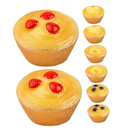 WESIEVYA 8st Simulierter Obstkuchen Künstlicher Nachtisch Künstlicher Brotlaib Zur Präsentation Faux-Kuchen-dekor Modell Eines Gefälschten Eierkuchens Miniatur-dessertmodell Mini-Essen Harz von WESIEVYA