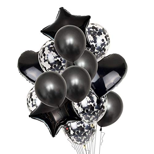 WESIEVYA Aluminium Folienballons Set Dekorative Ballons Für Partys Mit 2 Herzballons 2 Sternballons 5 Perlenlatexballons Und 5 von WESIEVYA