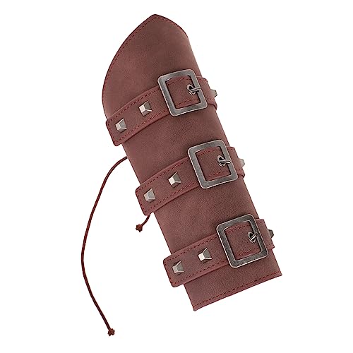 WESIEVYA Armschutz Unterarm Ausrüstung Punk-Armschienen Handschuhe für Männer Kostüm Handschuhe Character handgelenkschutz armspange Reitarmbänder Armschienen für Armbänder Kunstleder Brown von WESIEVYA