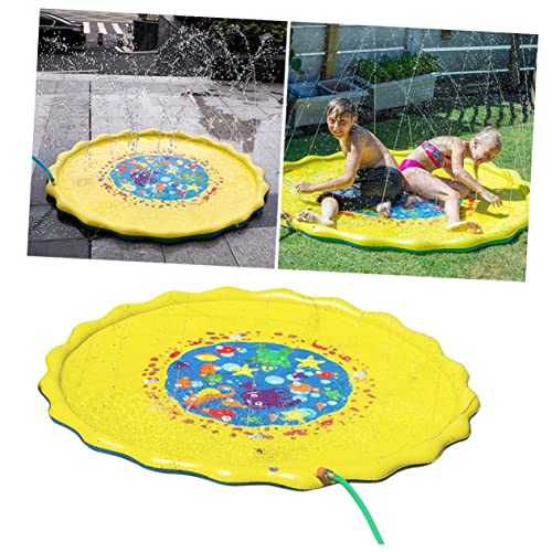 WESIEVYA Aufblasbare Spray-spielmatte Outdoor-spielspielzeug Für Kinder Kleinkindspielzeug Spielset Für Kinder Tragbare Spielmatte Rasenspray-spielmatte Babyspielmatten Yellow von WESIEVYA