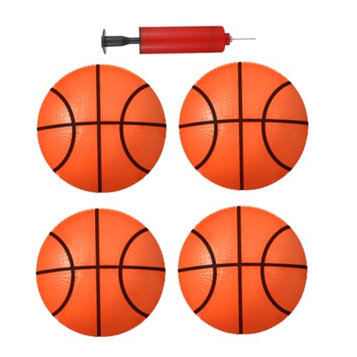 WESIEVYA Plastikball Kinder Spielzeuge 1 Set Aufblasbarer Basketball Für Strapazierfähiger PVC Basketball 4 Bälle + 1 Aufblasgerät Zufällige Farben Für Kleinkinder Indoor Und Outdoor Spaß von WESIEVYA