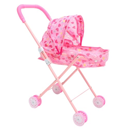 WESIEVYA Babypuppen Kinderwagen Für Mädchen Leichter Und Bezaubernder Spielzeug Kinderwagen Ideal Für Puppen Mit Getränkehalter Und Stabilen Doppelrädern Perfektes Puppenwagen Spielset von WESIEVYA