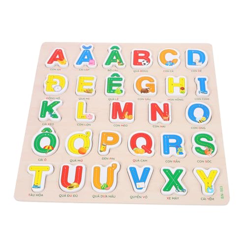 WESIEVYA Bildung Hölzernes Alphabet Puzzle Für Vietnamesisches Lernspielzeug Kleinkind Vorschule Passendes Spiel Interaktives Puzzle Vietnamesische Buchstabentafel von WESIEVYA