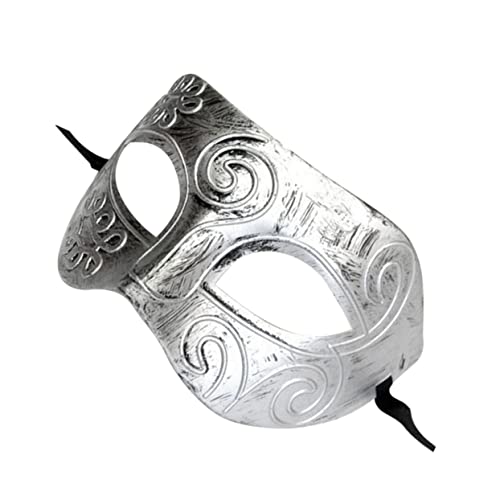 WESIEVYA Coole Griechische Römische Maske Aus Hochwertigem Material Für Erwachsene Männer Perfekt Für Kostümball Maskenball Und Halloween Silber von WESIEVYA