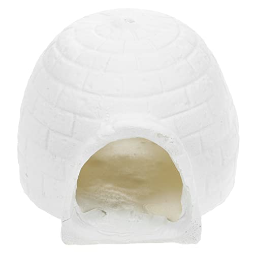 WESIEVYA Dekorative Eishaus Statue Aus Resin Miniatur Iglu Figurine Mit Wilden Polar Tieren Stehendes Eishaus Ornament Für Kreative Wohnraumgestaltung von WESIEVYA