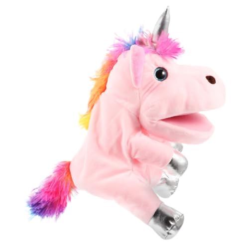 WESIEVYA Einhorn Handpuppe interaktives Interactive Toys Unicorn Toy beschwertes Kuscheltier Plüsch Handpuppe Einhornpuppe für Einhornspielzeug für PP Baumwolle Rosa von WESIEVYA