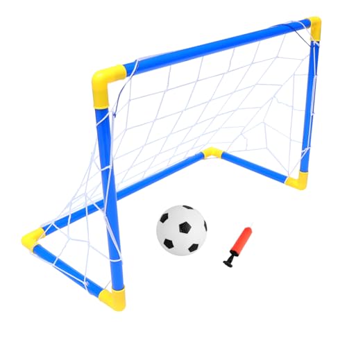 WESIEVYA Fußballtor Fußballnetz Outdoor-Spielset für Kinder Fußball-Trainingszubehör Kinderfußball Fußballtüren Sportspielzeug Fußballausrüstung für das Training PVC-Kartenkopf Blue von WESIEVYA