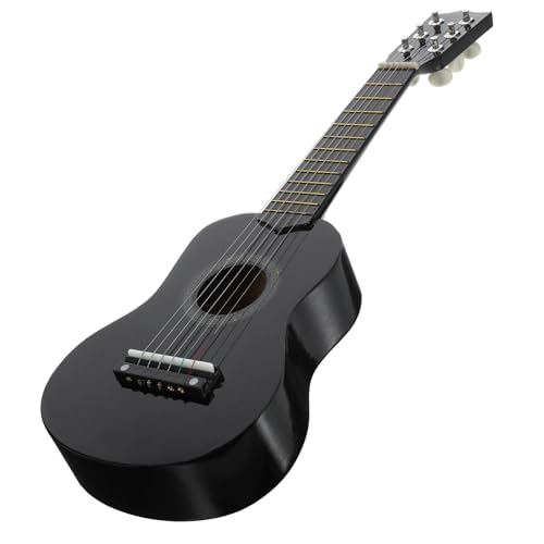 WESIEVYA Gitarrenspielzeug Für Kinder Gitarreninstrument Akustikgitarre Professionelle Übungsgitarre Gitarre Für Anfänger Simulationsgitarrenspielzeug Gitarren-Spielzeug Hölzern Black von WESIEVYA