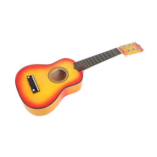 WESIEVYA Gitarrenspielzeug Für Kinder Ukulele Für Anfänger Ukulele Für Kinder Elektrische Gitarre Spielzeug Kleinkind Anfänger Gitarre Puppenhaus-Instrument Kleine Ukulele Hölzern von WESIEVYA