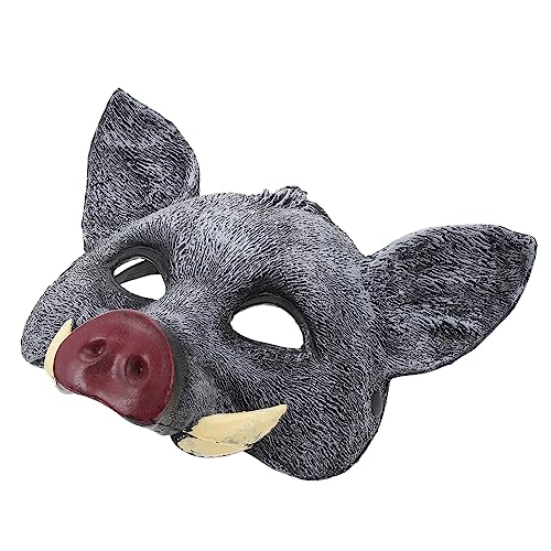 WESIEVYA Halloween Tiermaske Wildschwein Dekorative Vollmaske Für Kostümpartys Cosplay Und Maskeraden Realistisches Design Für Unvergessliche Auftritte Ideal Für Halloween Und von WESIEVYA