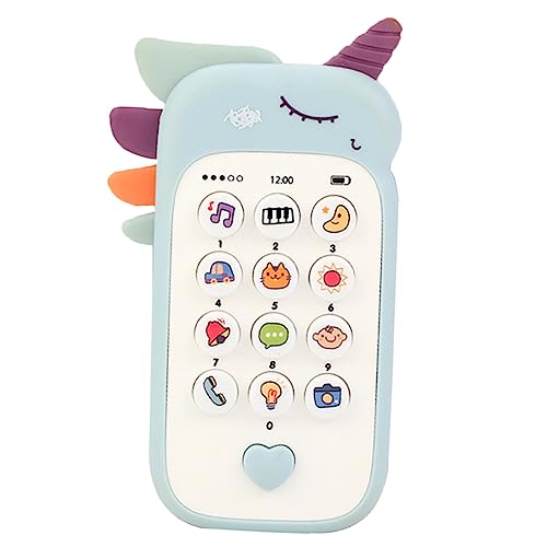 WESIEVYA Bauchlage Spielzeug Baby Baby Zahnungshilfe Handy Für Kinderhandy Handy Musikalische Spielzeuge Für Babies + Kid Toys Babyphone Für Den Haushalt Lustiges Babytelefon- Plastik Sky-Blue von WESIEVYA