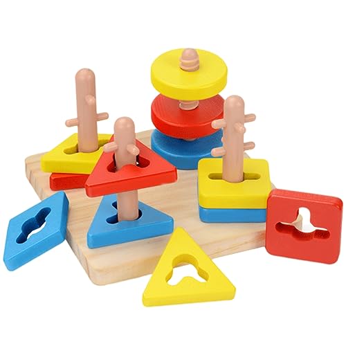 WESIEVYA Holzpuzzle Set Für Pädagogisches Lernspielzeug Mit Geometrischen Formen 4 Teiliges Für Frühes Lernen Ideales Holzspielzeug Für Kleinkinder Und Vorschulkinder von WESIEVYA