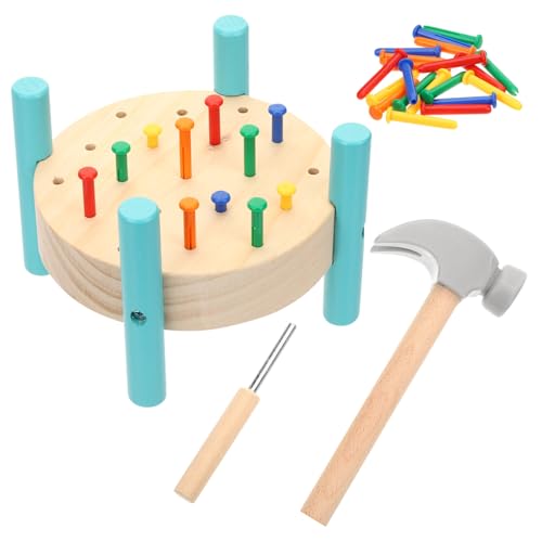 WESIEVYA Holzspielzeug Hammer Montessori Hölzerne Nagelbank mit Hammer und Nägeln Spielerisches Pounding Lernspielzeug für Kleinkinder zur Hand Auge Koordination und WESIEVYA Holzspielzeug Hammer Montessori Hölzerne Nagelbank mit Hammer und Nägeln Spielerisches Pounding Lernspielzeug für Kleinkinder zur Hand Auge Koordination und von WESIEVYA