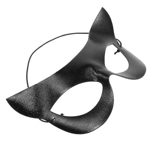 WESIEVYA Katzenmaske Halbes Gesicht Für Halloween Und Karneval Schwarze Maskerademaske Für Partys Kostüme Und Cosplay Perfekte Requisite Für Maskerade Und Fasching von WESIEVYA