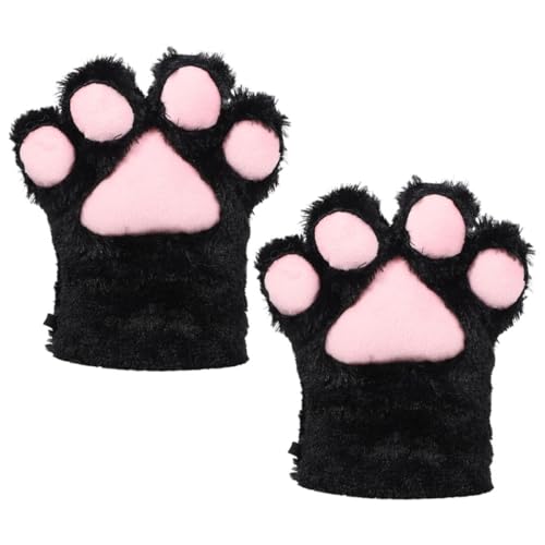 WESIEVYA Katzenpfoten Fäustlinge Warme üsch Katzenkrallen Handschuhe Für Und Erwachsene Nette Cosplay Tierpfoten Ideal Für Winter Und Kostüme von WESIEVYA