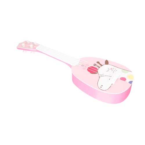 WESIEVYA Kinder-Ukulele kinderinstrumente Kinder musikinstrumente Anfänger Musikinstrument Spielzeug Cartoon-Gitarrenspielzeug Ukulele für Kinder Gitarrenspielzeug für Kinder Abs Rosa von WESIEVYA