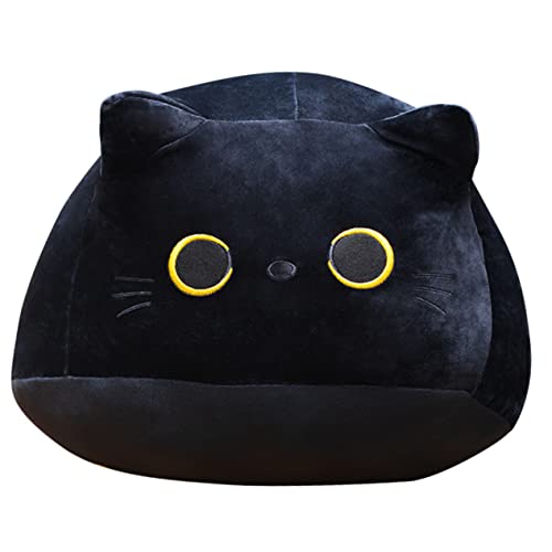 WESIEVYA Kopfkissen Cute Pillow Throw Pillow Dekoration Herbst Back Cushion Schlafkissen entzückendes Katzenkissen Plüschfigur Spielzeug Plüschtiere Kissen Katze Süßes Kissen Stoff Black von WESIEVYA