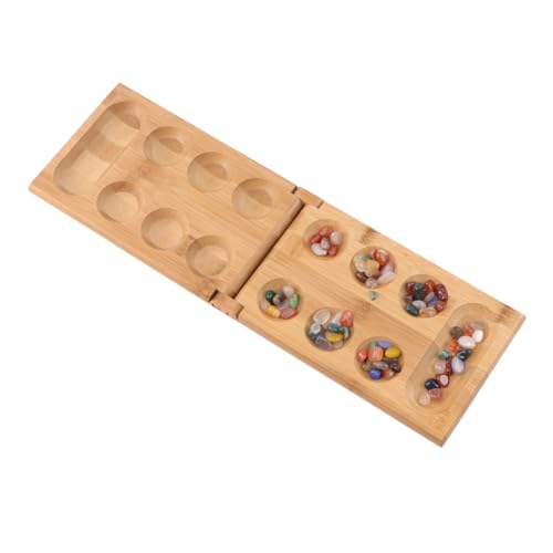 WESIEVYA Mancala-Brettspiel strategiespiel Kinder Taktikspiel für Kinder Pädagogisches Brettspiel Lernspielzeug für Kinder Faltbares Spielbrett Kinderschachbrett afrikanisches Spiel Bambus von WESIEVYA