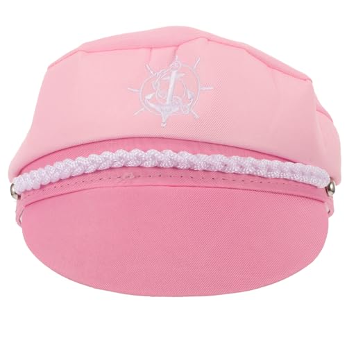 WESIEVYA Marine-Kappe segelhut strandloege Modischer Hut dekohäuschen Marinehut Rosa Seeleute dekorative Kapitänshüte Kapitänsmütze für Cosplay Hut Kostüm Polyester-Twill von WESIEVYA