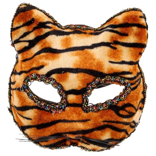 WESIEVYA Maskentanz Kostüm-party-maske Tigermaske Für Maskeradeparty Cosplay-tiermaske Cosplay-partymaske Tigermaske Für Karneval Tierische Halbgesichtsmaske Cosplay-maske Stoff von WESIEVYA