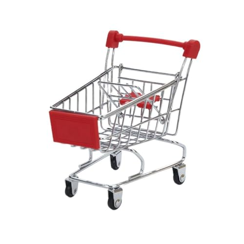 WESIEVYA Spielzeug-handwagen Mini-Trolley Rote Einkaufswagen Spielzeug-Schreibtisch-aufbewahrungsbehälter Sicher für Jungen und Mädchen von WESIEVYA