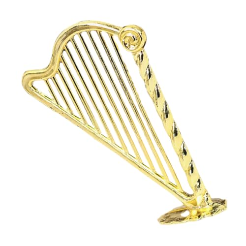 WESIEVYA Mini-Harfe Bausatz Musical Harpsor Schubkarre Musik puppenhauszubehör Dollhouse Accessories Dollhouse zubehör Harfen-Dekoration Simulation Harfe lebensechte Harfe Plastik Golden von WESIEVYA