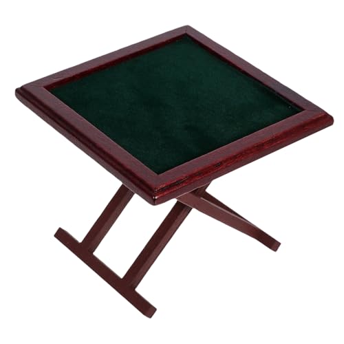 WESIEVYA Mini Mahjong Tischspieltisch Schreibtischdekoration Puppenhaus Spieltisch Couchtisch Dekoration Miniatur Brettspiel Miniatur Mahjong Spiel Miniatur Mahjong Tisch von WESIEVYA