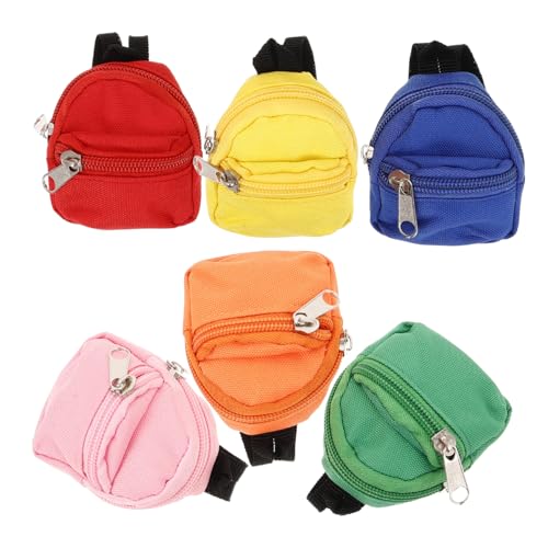 WESIEVYA Puppenrucksack-Ornament-Set 6-teilig Mini-rucksäcke Für Puppen Schulbedarf Zum Spielen Und Fantasievollen Spielen von WESIEVYA