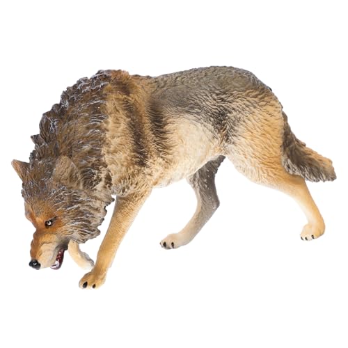WESIEVYA Nordamerikanisches Braunes Wolfsmodell Wildtier Tiermodelle Dekoratives Tiermodell Wolfsstatuen Wildtier Tierfigur Tierfiguren Wildtier Tier Kognitives Modell Wolfsfigur von WESIEVYA