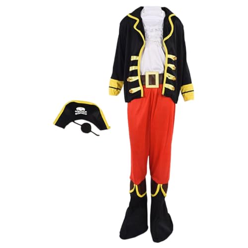 WESIEVYA Piratenkostüm für Kinder Halloween Piratenkleidung Piraten-Cosplay Kostüm Cosplay-Requisite Größe L von WESIEVYA