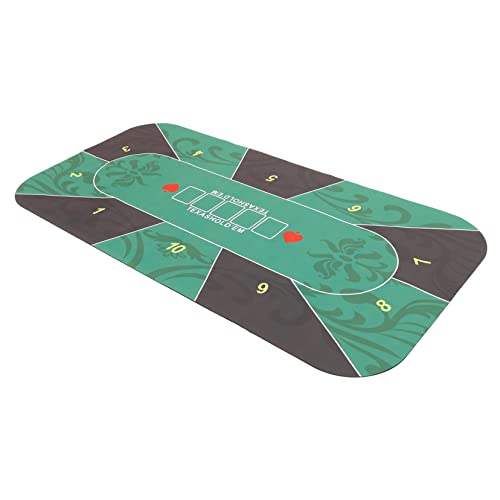 WESIEVYA Pokerchip-Tuch Kartenspiele Poker-Tischdecke Pokertischplatte Pokertische Chip-Anzeige pokerauflage Poker Matte tischläufer Pokertischabdeckung Tile Spieltischabdeckung Gummi Green von WESIEVYA