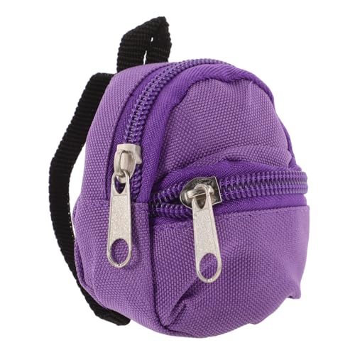 WESIEVYA Puppenrucksack Mini-Rucksack-Spielzeug Kleine Puppentasche Mini-Rucksack Für Puppen Puppen-klassenzimmermöbel Mini-rucksäcke Minischrank Für Puppen Mini-Schultasche Stoff Violett von WESIEVYA