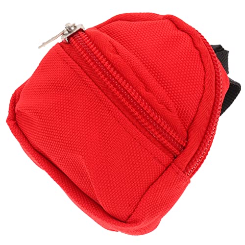 WESIEVYA Puppenrucksack Taschen Puppenspieltasche Schultasche Für Puppe Babypuppen-kleiderrucksack Schulbedarf Für Puppen Mini-Puppe-Ornament Mini-rucksäcke Bjd Puppe Rucksack Rot Polyester von WESIEVYA