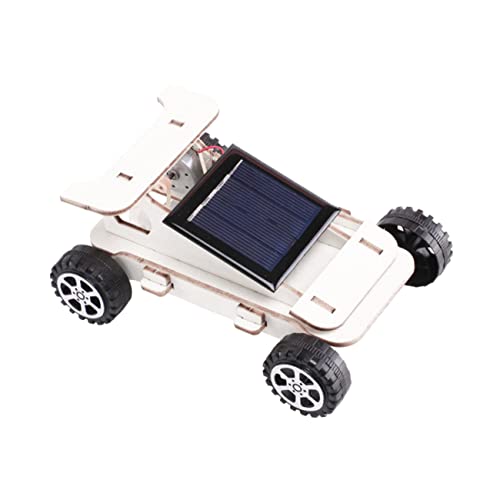 WESIEVYA Solarauto Kinder experimente Experiment Kinder solarpenel Lernspielzeug für Kinder elektrisches RC-Auto Solarenergie Kinderspielzeug Lernautomodell mit Solarantrieb hölzern Beige von WESIEVYA