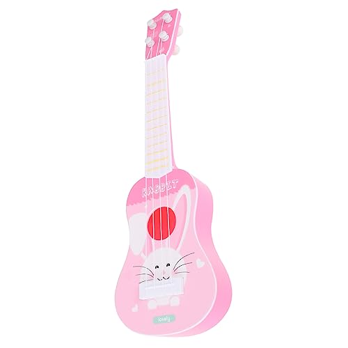 WESIEVYA Spielzeuggitarre für Kinder Hasenspielzeug für Kinder Mini-Instrumente Kinder Ukulele Spielzeug Handgemachte Ukulele für Kinder Kunststoff-Ukulele Mini-Gitarren-Spielzeug Abs von WESIEVYA