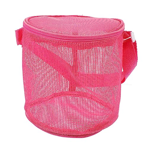 WESIEVYA Strand Aufbewahrungstasche Kinderspielzeug für Mädchen Spielzeugeimer tragbar kleines Aquarium Strandtasche Kinder Faltbare Strandtasche Mesh-Eimer Strandtasche für Kinder PVC Rosy von WESIEVYA