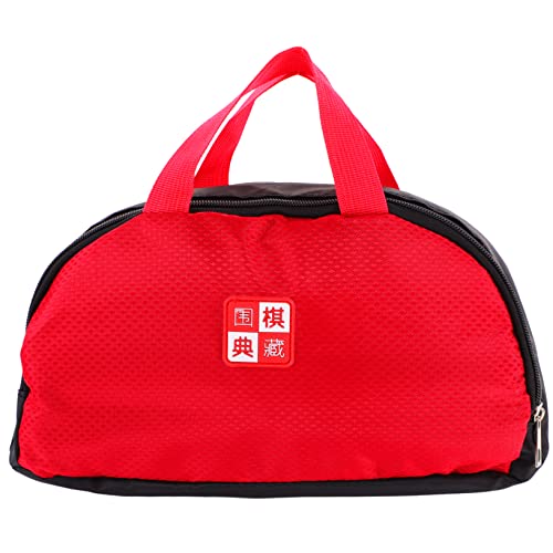 WESIEVYA Stückkarton Aufbewahrungstasche Gobang-Spieltasche Spielzubehör gehen Go Spielsteine Tasche Go Spielsteine Speicherhalter schicke Polyester rot von WESIEVYA