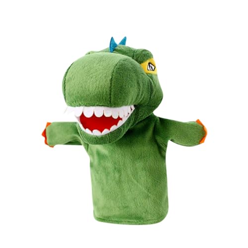 WESIEVYA Tierische Marionette Kuscheltiere Für Erwachsene Puppen Mit Beweglichem Mund Lernpuppenpuppe Realistisches Spielzeug Kinder Handpuppen Dinosaurier-partyzubehör Green Pp Baumwolle von WESIEVYA