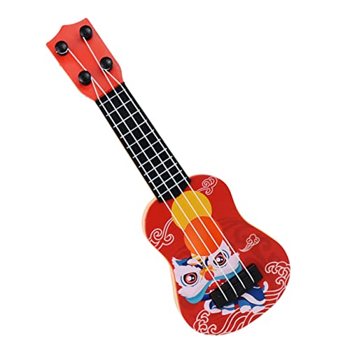 WESIEVYA Ukulele Desktop-Kindergitarre Fotografie Requisiten Mini-Gitarre Kinder Gitarre Gitarren für Kinder Fotografie Requisiten Gitarrenmodell Fotografie Requisiten Kindergitarre Abs rot von WESIEVYA