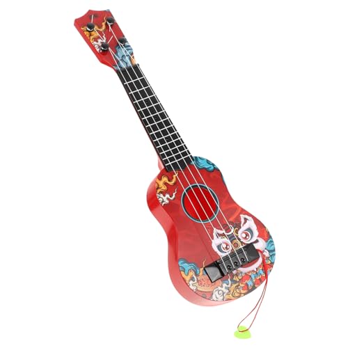 WESIEVYA Ukulele für Kinder kinderinstrumente musikinstrumente für Kinder Kreatives Spielzeug für Kinder Kinderlieder Ukulele Kleinkind Ukulele Spielzeug Früherziehung Ukulele Plastik rot von WESIEVYA