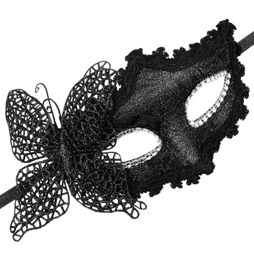 WESIEVYA Venezianische Maske Für Damen Schwarze Spitzenmaske Für Maskenball Karneval Und Halloween Elegante Kostü Maske Für Partys Und Festliche Anlässe von WESIEVYA