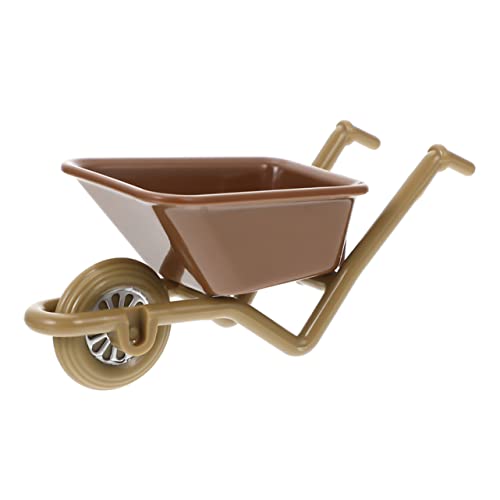 WESIEVYA Warenkorb-Modell Miniatur-schubkarre Miniaturen Kinderwagen Figuren -einkaufswagen Mini-schubkarre Mini-Push Winzig Feengarten Zubehör Mini-farmwagen Brown Abs von WESIEVYA