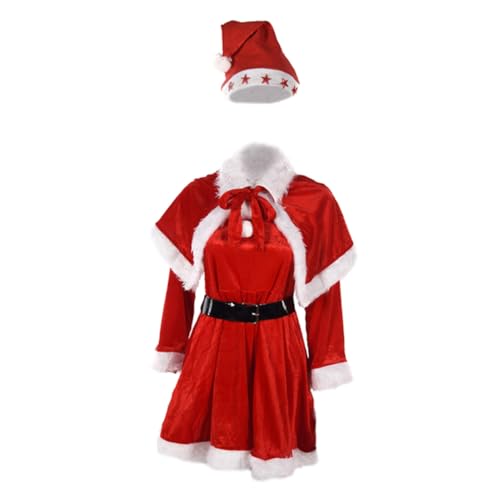 WESIEVYA Weihnachtsmann-Anzug für Damen Weihnachtskleid Cosplay-Kleidung Frau Santa Outfit von WESIEVYA